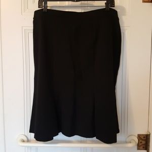 Black Knit A-line Flare Skirt